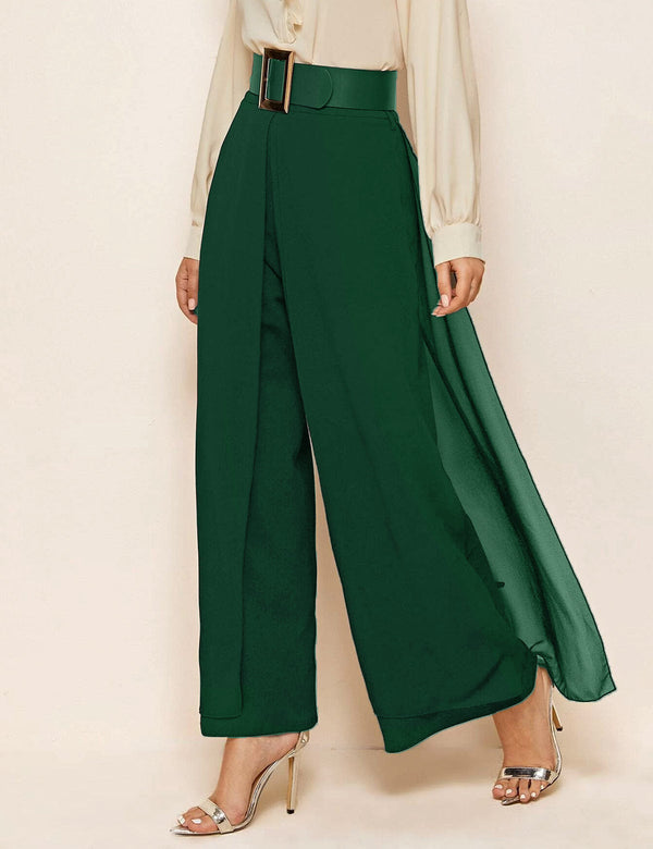 Formal Pant with Belt - Green  - The Hijab Company